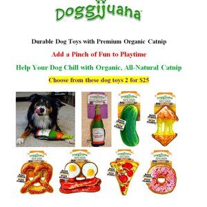 SALE thru Dec. 2025 on NWT ~Doggijuana Tuff Chewer Dog Toys ~ 2 Dog Toys for $25